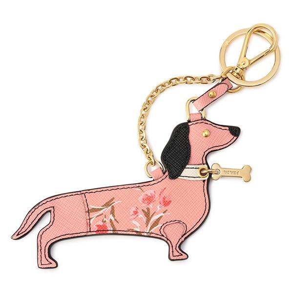並行輸入 プラダ  キーホルダー サフィアーノ ドッグ 1TL304 2BWI F0442 ピンク ...