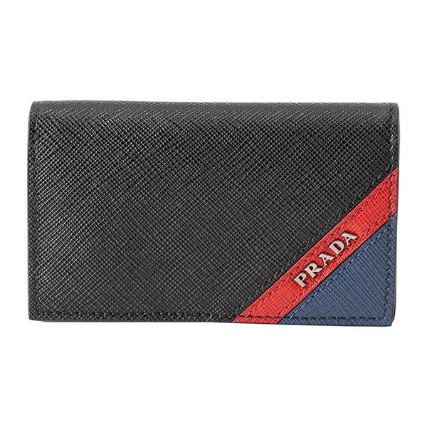 並行輸入 プラダ カードケース サフィアーノ ストライプ 2MC122 2EGO F0UDN ブラッ...