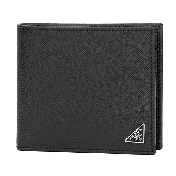 並行輸入 プラダ  2つ折り財布 サフィアーノ トライアングル 2MO738 QHH F0002 ブ...