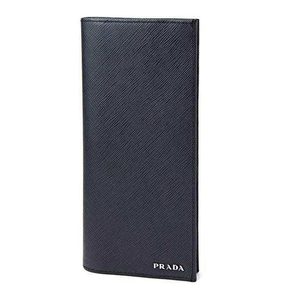 並行輸入 プラダ 長財布 サフィアーノ ビコローレ 2MV836 2E26 F0TH5 ネイビー 紺...