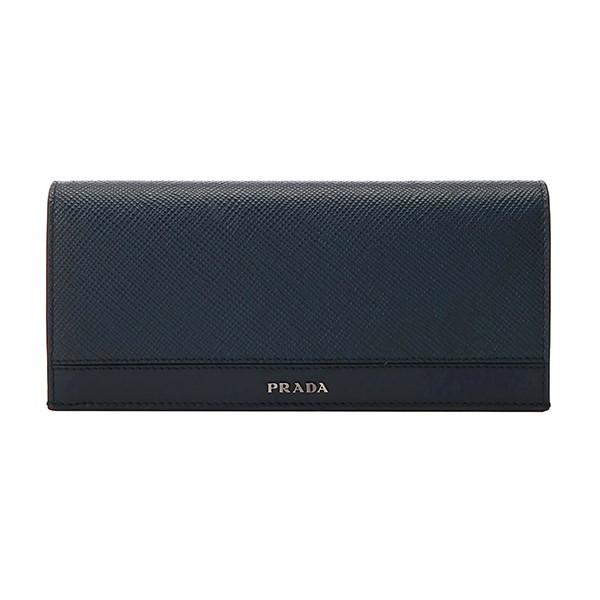 並行輸入 プラダ 長財布 サフィアーノ キュイール 2MV836 2EGM F0216 ネイビー 紺...