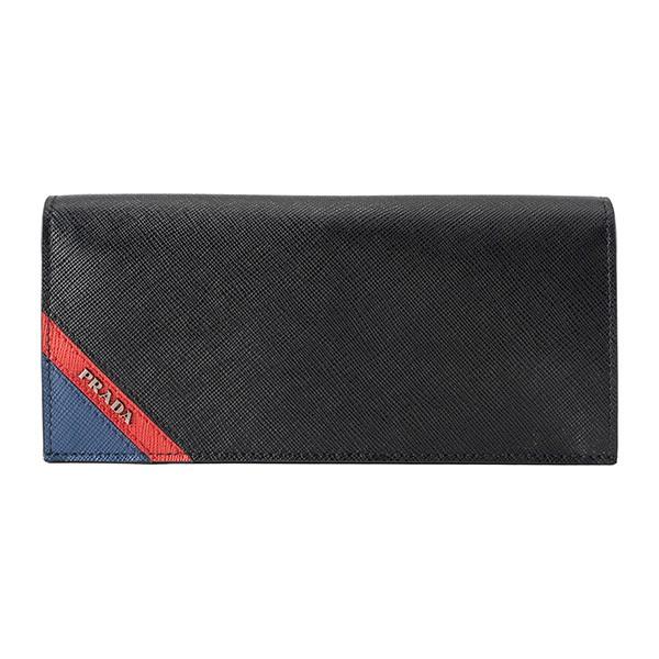 並行輸入 プラダ  長財布 サフィアーノ ストライプ 2MV836 2EGO F0UDN ブラック ...