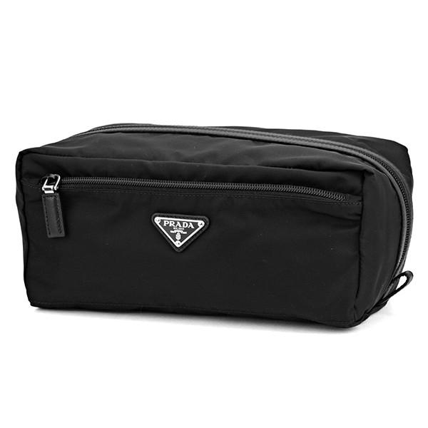 並行輸入 プラダ ポーチ テスート サフィアーノ 2N0029 064 F0002 ブラック 黒 爆...