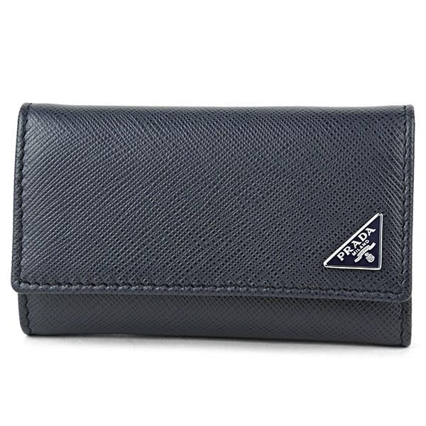 並行輸入 プラダ キーケース サフィアーノ トライアングル 2PG222 QHH F0216 ネイビ...