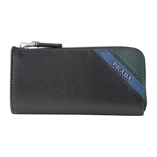 並行輸入 プラダ  キーケース サフィアーノ ストライプ 2PP058 2EGO F0575 ブラッ...