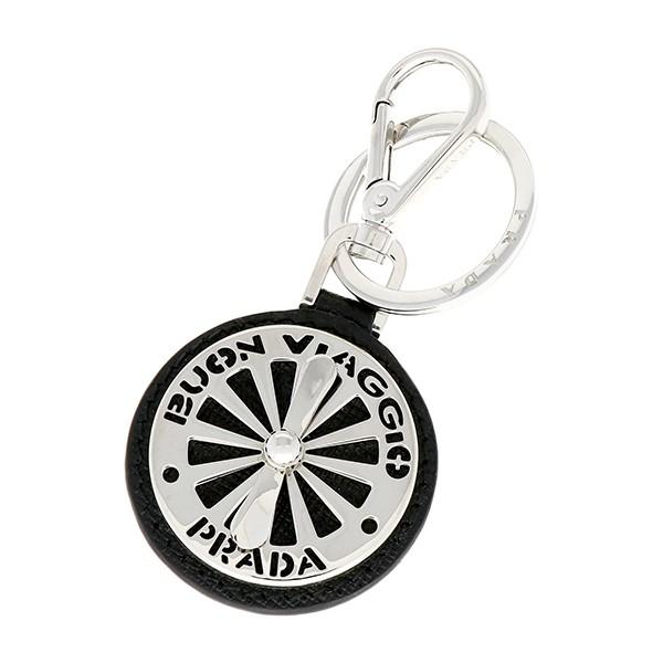 並行輸入 プラダ  キーホルダー サフィアーノ 2PP723 053 F0002 ブラック 黒 爆買