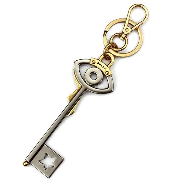 並行輸入 プラダ  キーホルダー トリック メタル 2TM036 2E56 F0I2M ブロンズカラ...