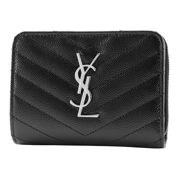 並行輸入 サンローラン 2つ折り財布 フルジップウォレット 403723 BOW02 1000 ブラ...