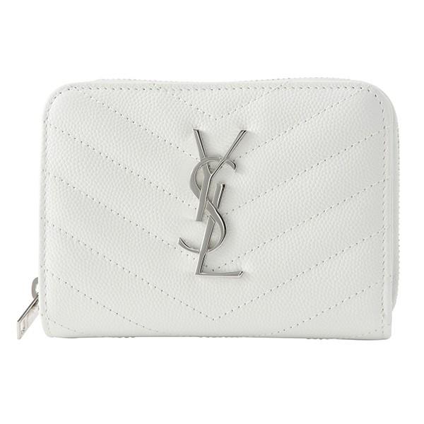 並行輸入 サンローラン 2つ折り財布 フルジップウォレット 403723 BOW02 9011 ホワ...