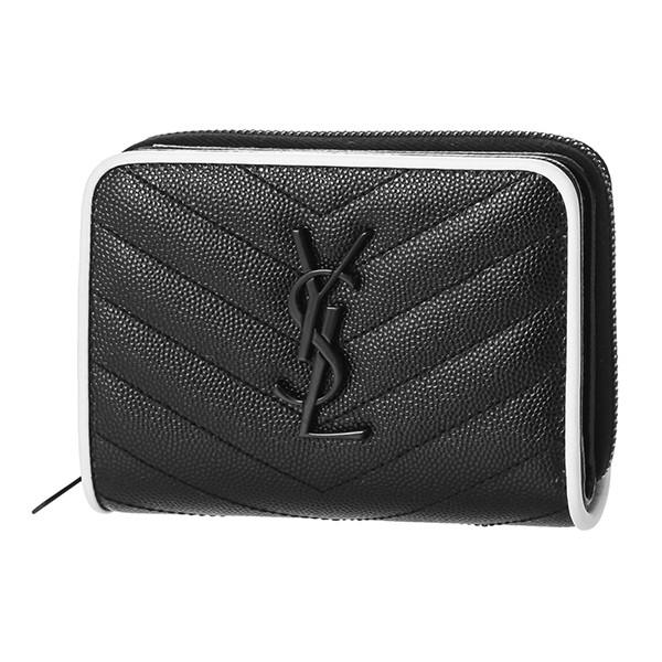 並行輸入 サンローラン  2つ折り財布 モノグラム 403723 BOWC8 1095 ブラック 黒...