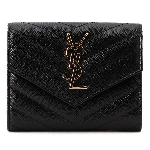 並行輸入 サンローラン 2つ折り財布 コンパクトウォレット 403943 BOW01 1000 ブラ...