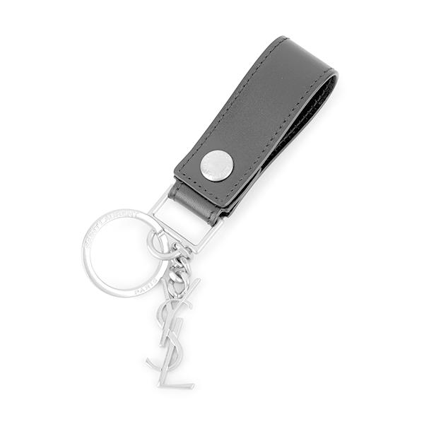 並行輸入 サンローラン  キーホルダー モノグラム 518323 0SX0E 1000 ブラック 黒...