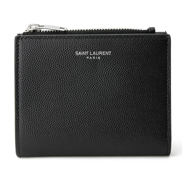並行輸入 サンローラン  2つ折り財布 クラシック 575789 BTY0N 1000 ブラック 黒...
