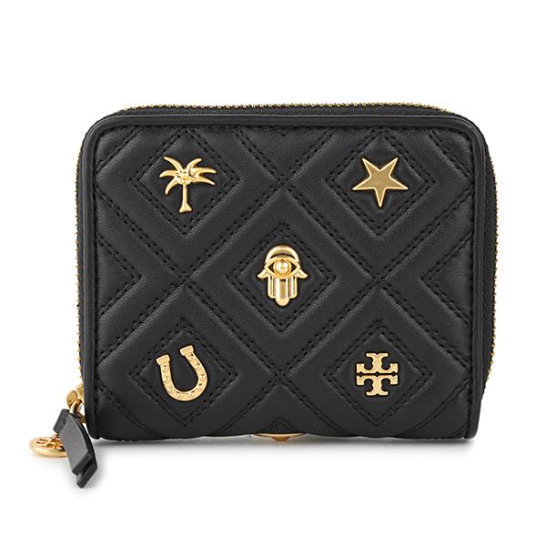 並行輸入 トリーバーチ  2つ折り財布 フレミングチャーム 61493 001 BLACK ブラック...