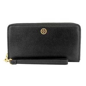 TORY BURCH トリーバーチ ストラップ付本革ジップ財布 ブラック トリーバーチ TORY BURCH お財布 （ブラック） -ファッション