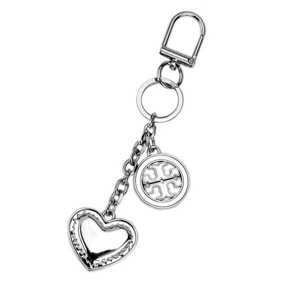 並行輸入 トリーバーチ  キーホルダー ロゴ＆メタリックハート 46485 040 シルバー 爆買