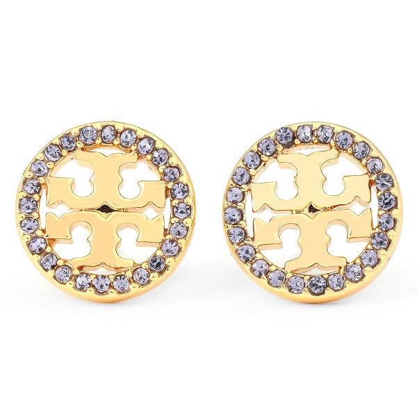 並行輸入 トリーバーチ ピアス TORY BURCH クリスタルロゴサークル 53422 702レデ...