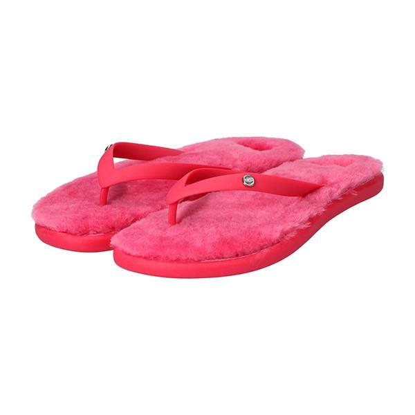 並行輸入 アグ  サンダル フラッフィー II 1099835 SSNG 6 ピンク系 赤系 爆買