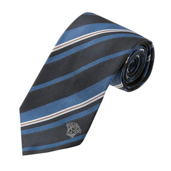 並行輸入 ヴェルサーチ ネクタイ SILK TIE 0679 0005 ネイビー/ブルー 青 爆買