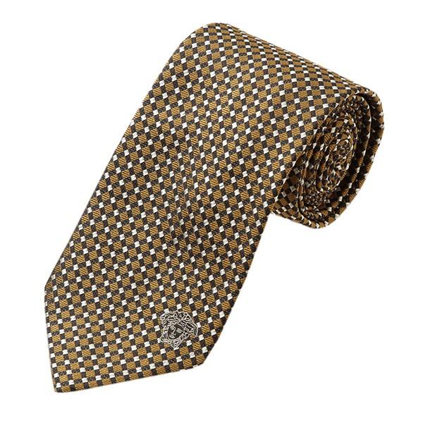 並行輸入 ヴェルサーチ ネクタイ SILK TIE 0685 0005 イエロー 黄/ネイビー 爆買