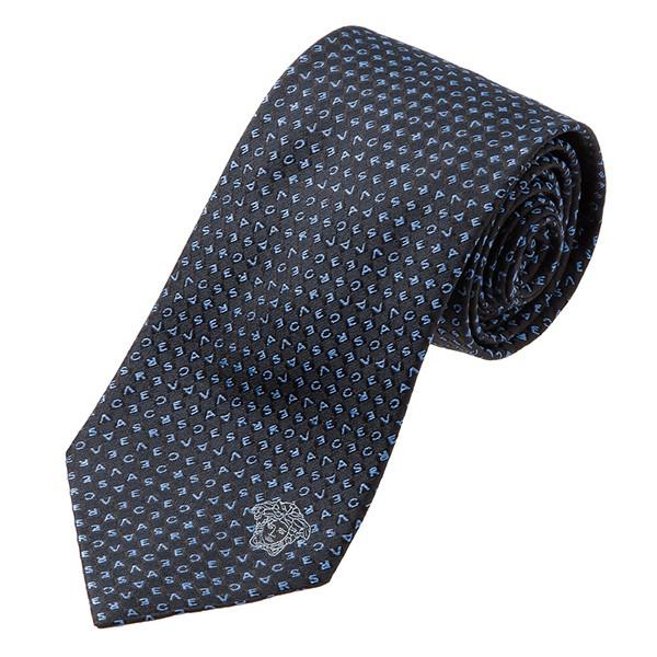 並行輸入 ヴェルサーチ ネクタイ SILK TIE 0699 0002 ネイビー/ブルー 青 爆買
