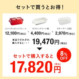 コンパクトホットプレート セラミックコート鍋 ...の詳細画像1