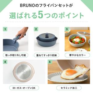 公式 BRUNO フライパン6点セット ブルー...の詳細画像2