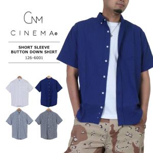 CINEMA(シネマ) MENS SHORT SLEEVE BUTTON DOWN SHIRT / メンズ ボタンダウン半袖シャツ 126-6001