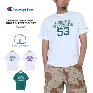 Champion(チャンピオン) MENS COLEEGE LOGO PRINT SHORT SLEEVE T-SHIRT / メンズ カレッジロゴプリント 半袖Tシャツ C3-V313 ユニセックス｜bruno-regas