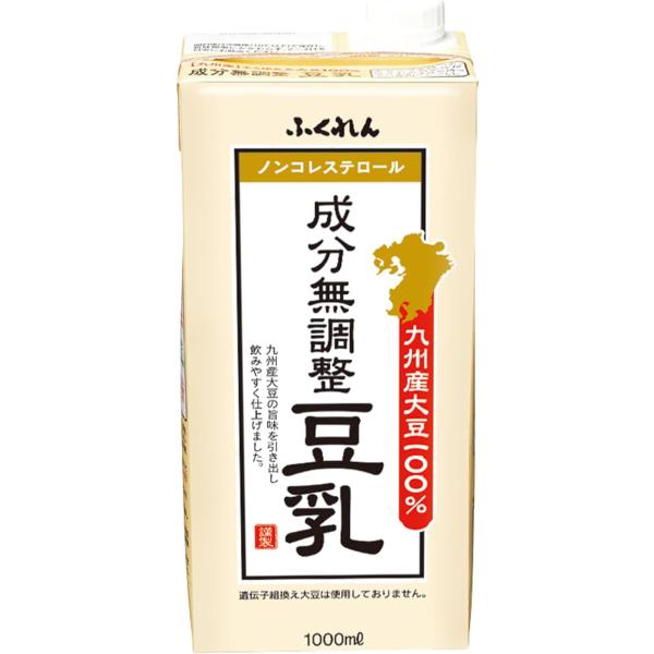 ふくれん 九州産ふくゆたか大豆成分無調整豆乳 1L×6個