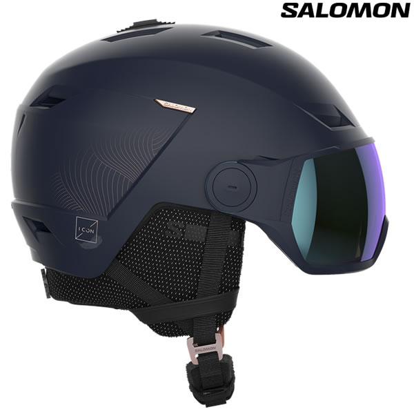 23-24 レディース SALOMON ヘルメット ICON LT VISOR PHOTO SIGM...