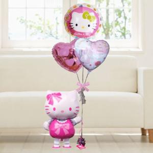 バルーン 電報 結婚式 送料無料　お散歩キティ＆パステル＆ウエディング　人気のバルーンギフト