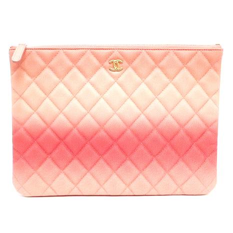 CHANEL シャネル クラッチバッグ PM キャビアスキン PINK ゴールド金具 A82545