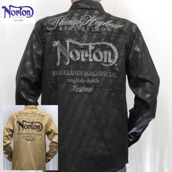 ノートン Nortonポリスウェードワークシャツ 253N1501 バイカー ロッカーズ アメカジ ...