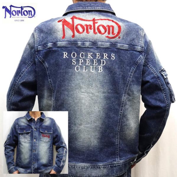ノートン Nortonストレッチデニムジャケット 253N1601 アメカジ バイカー バイク ロッ...