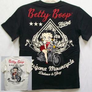 BETTY BOOP ベティブープxFLAGSTAFFコラボ半袖Tシャツ 432020 アメカジ バイカー バイク キャラクター アメコミ｜bscrawler