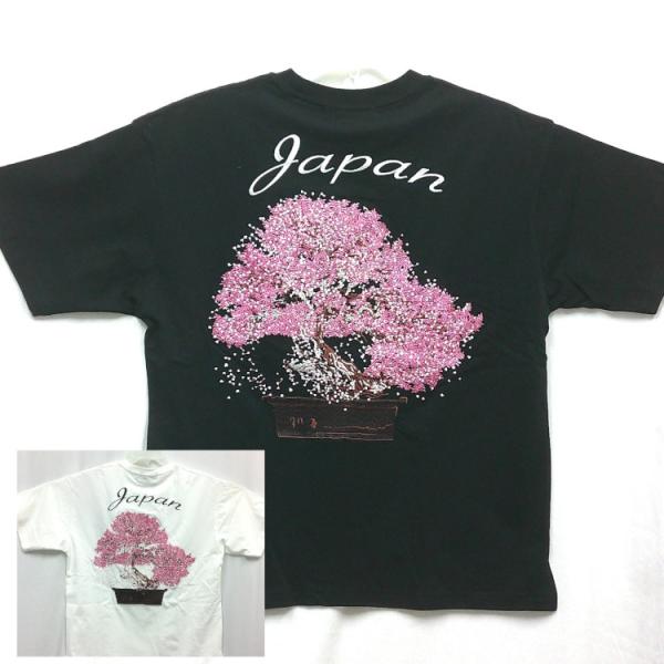 和柄Tシャツ 錦 にしき 半袖Tシャツ 526354 桜盆栽