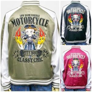 LOWBLOW KNUCKLE X BETTY BOOP M/C RIDE ベティーズバイク スカジャン