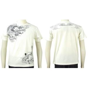 花旅楽団 はなたびがくだんスクリプト刺繍半袖Tシャツ ST-501 龍虎 /和柄/ジャポニカブラッド...