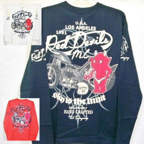 テッドマン TEDMAN ロンT 長袖Tシャツ TDLS-306 RED DEVIL M.C アメカ...