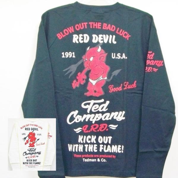 テッドマン TEDMAN ロンT 長袖Tシャツ TDLS314 RED DEVIL アメカジ バイカ...