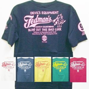 テッドマン TEDMAN半袖Tシャツ TDSS-512 BLOW OUT THE BAD LUCK アメカジ バイカー ミリタリー｜bscrawler