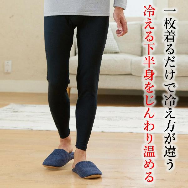 ［1枚］[BSファイン]メンズ片袋プレーンタイツ【公式】｜下半身 足 メンズ あったかタイツ 黒 健...