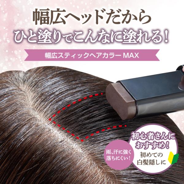 白髪カバー 部分白髪染め ヘアカラーファンデーション 幅広スティックヘアカラー　MAX