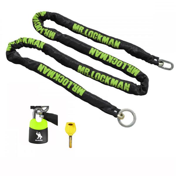 ミスターロックマン ワイルドスライダーチェーンロック ML-020-2400GR ブラック/グリーン