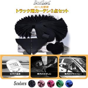 トラック用 カーテン 2点セット ラウンド 仮眠 三角 中型-大型