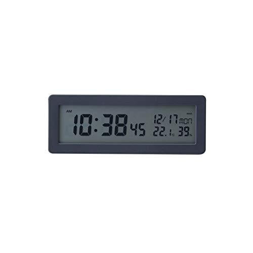 無印良品 デジタル電波時計(大音量アラーム機能付) 置時計・ブラック 82136968