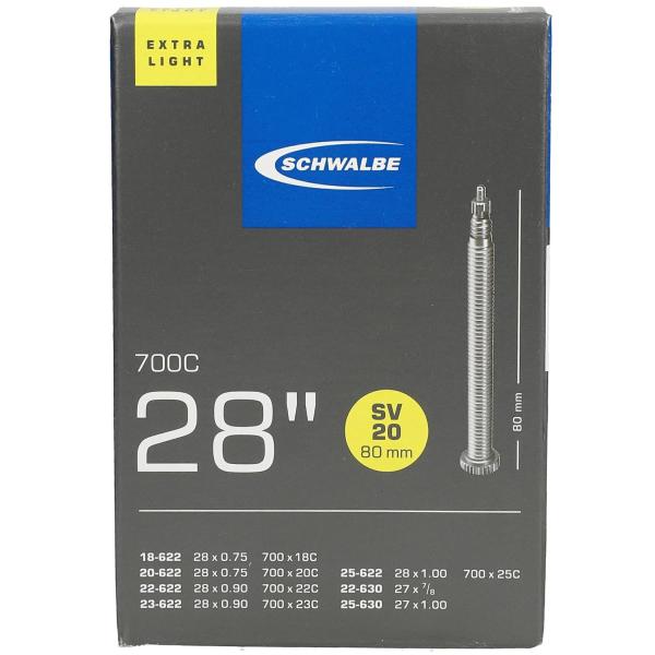 SCHWALBE(シュワルベ) 【正規品】700×18/25C用軽量チューブ 仏式 80mmXXロン...