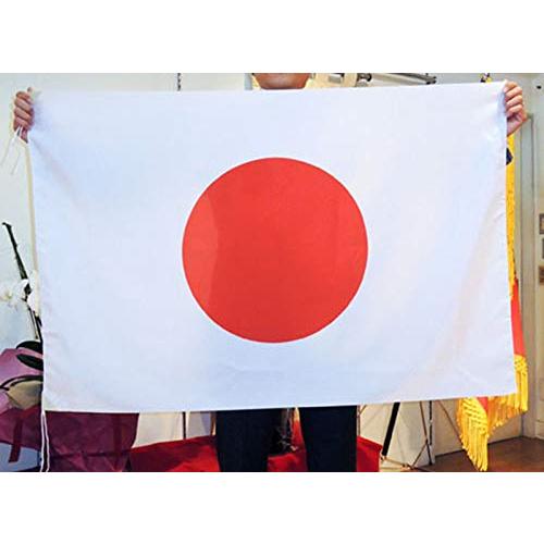 日本国旗・日の丸 日本製 テトロントロピカル（軽くシワになりにくい生地）H70×W105cm・左上下...