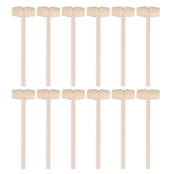 KESYOO ハンマー 木製 ハンマー 木槌 ミニマレット 飾り物 小槌 ウッド 工具 12個入（ス...